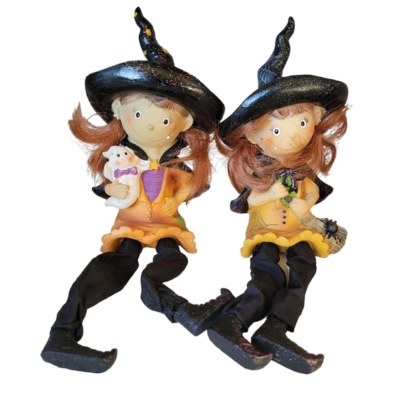 Halloween Shelf Sitters Candle Holders Witch, Frankenstein, Skeleton Set of 4 - Picture 6 of 10